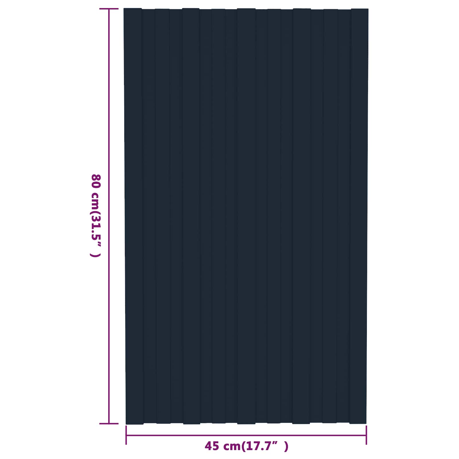 Krovni panel 12 pcs Antracit 80 x 45 cm Pocinčani čelik