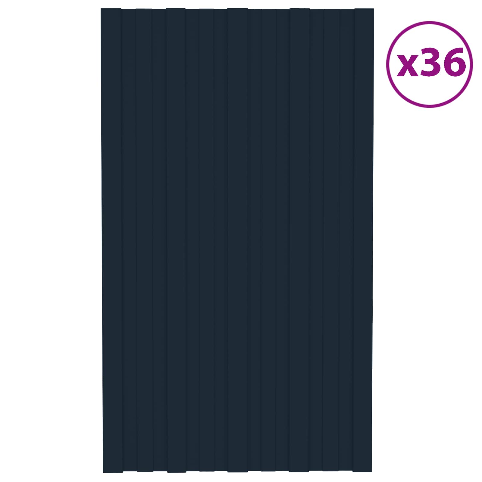 Krovni panel 36 pcs Antracit 80 x 45 cm Pocinčani čelik
