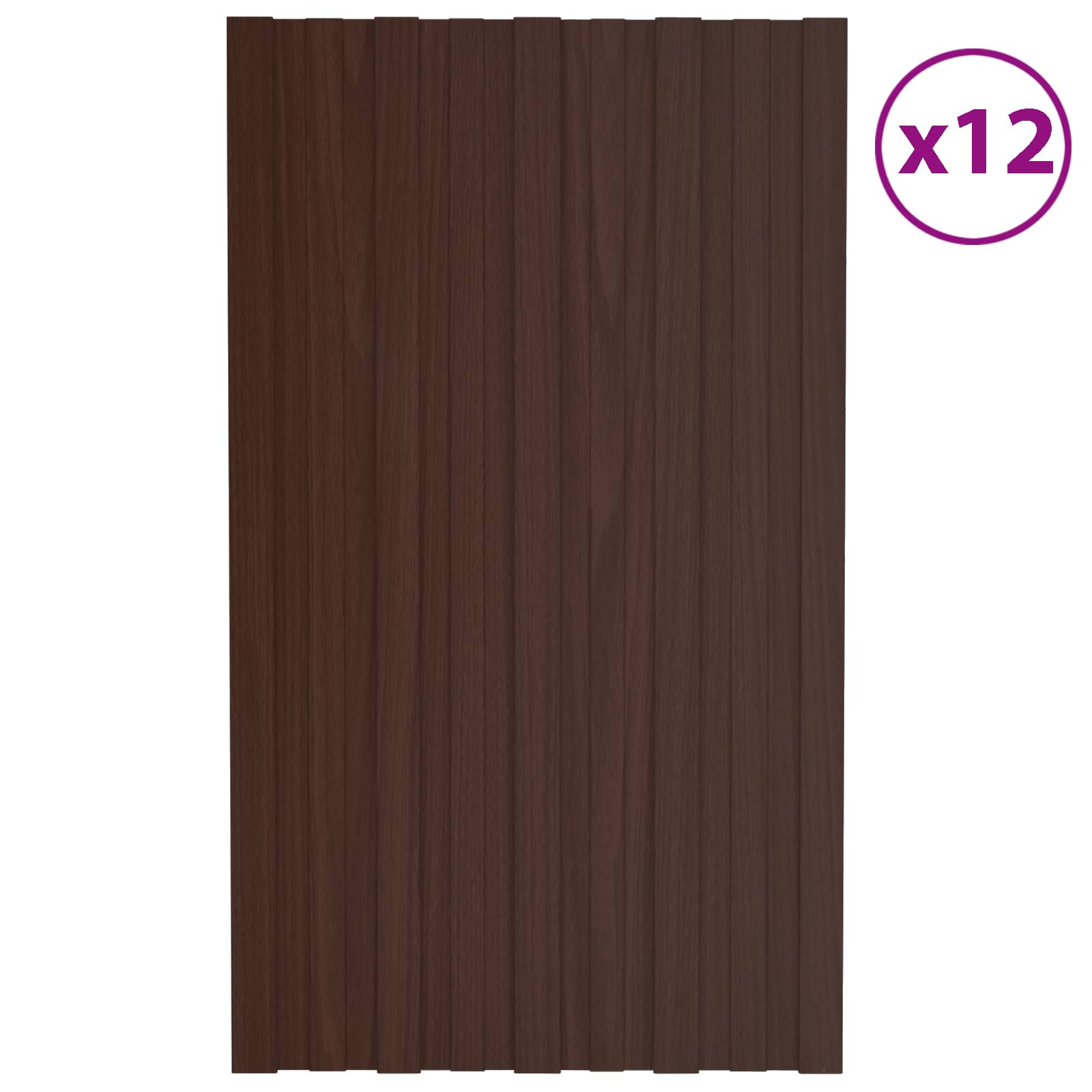 Krovni panel 12 pcs Smeđa 80 x 45 cm Pocinčani čelik