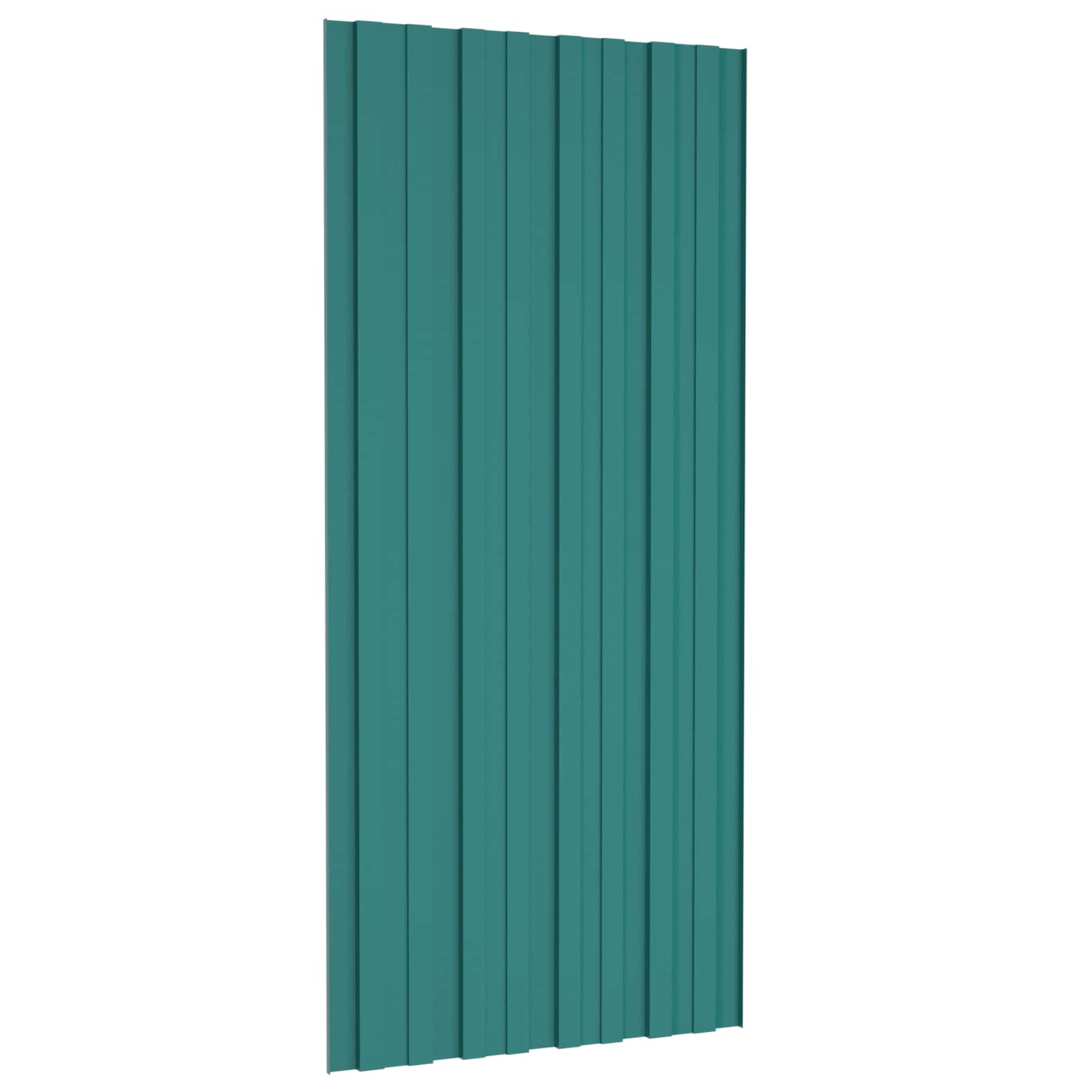 Krovni panel 12 pcs Zelena 100 x 45 cm Pocinčani čelik