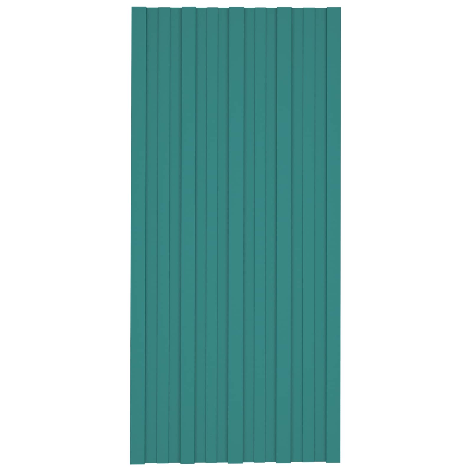 Krovni panel 12 pcs Zelena 100 x 45 cm Pocinčani čelik