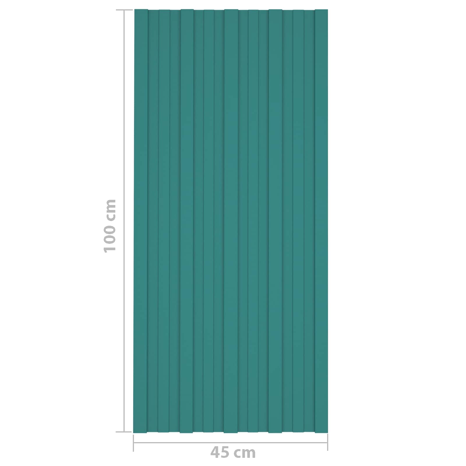 Krovni panel 12 pcs Zelena 100 x 45 cm Pocinčani čelik
