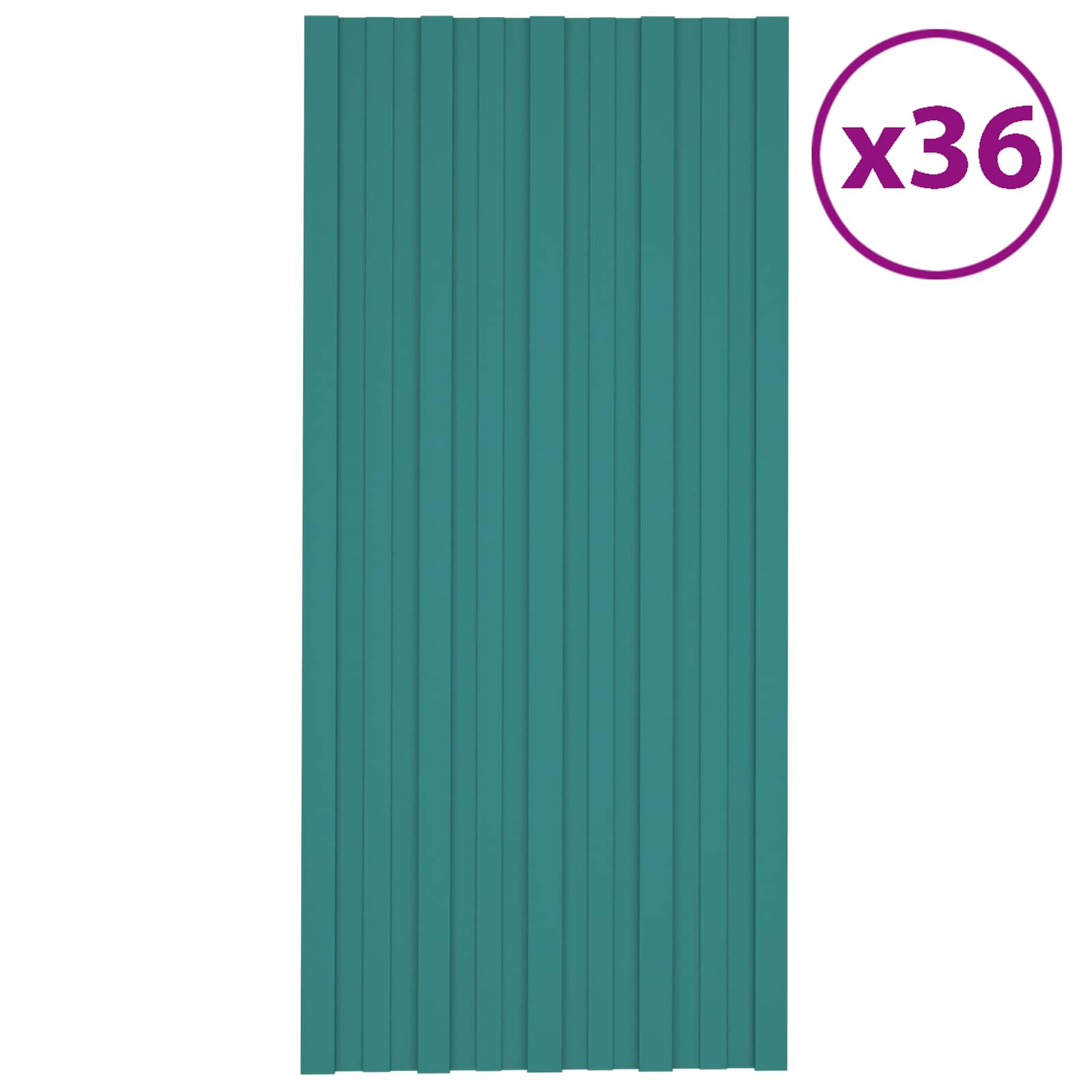 Krovni panel 36 pcs Zelena 100 x 45 cm Pocinčani čelik