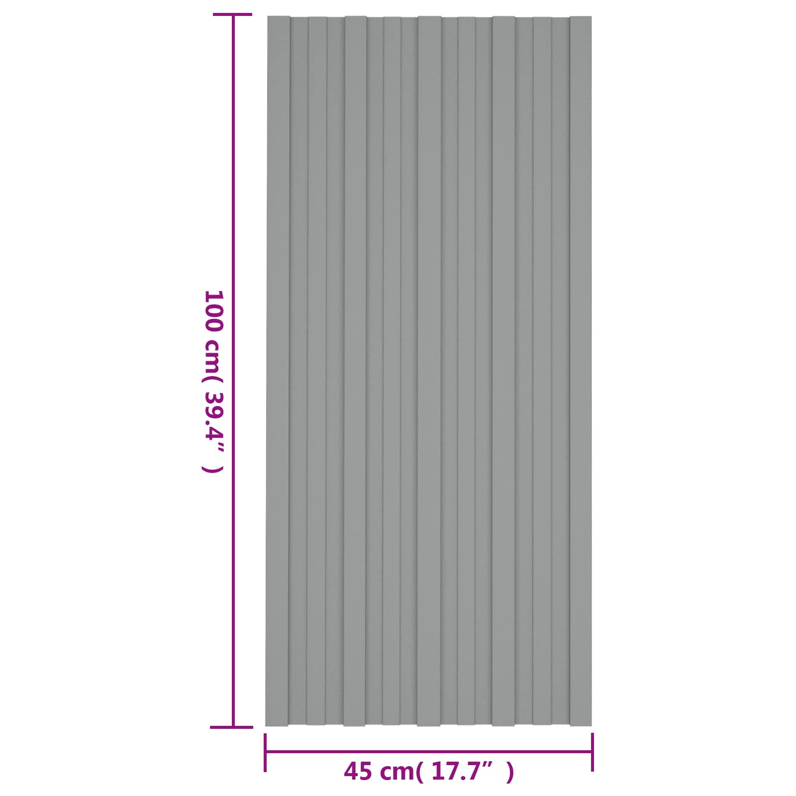 Krovni panel 36 pcs Siva 100 x 45 cm Pocinčani čelik