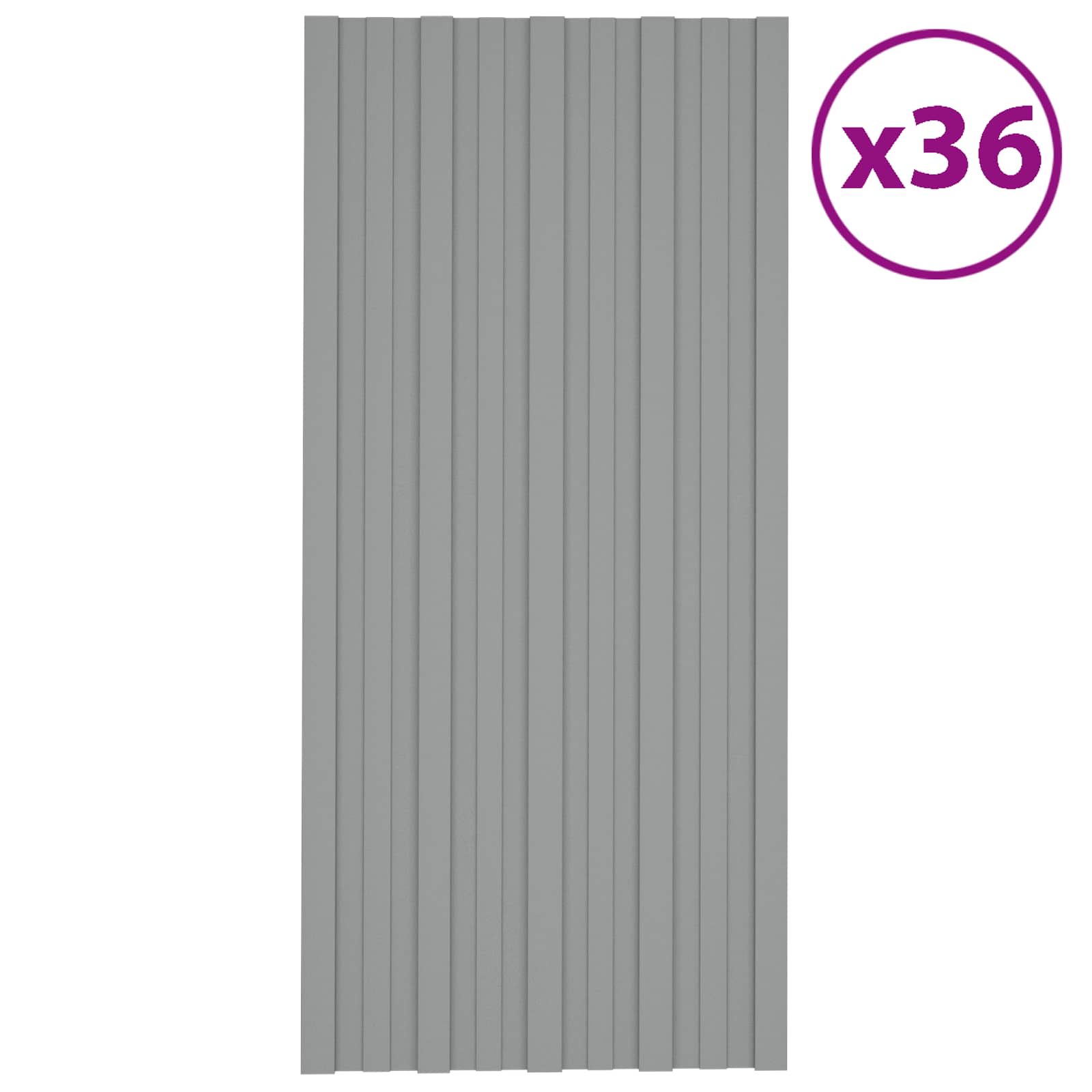 Krovni panel 36 pcs Siva 100 x 45 cm Pocinčani čelik