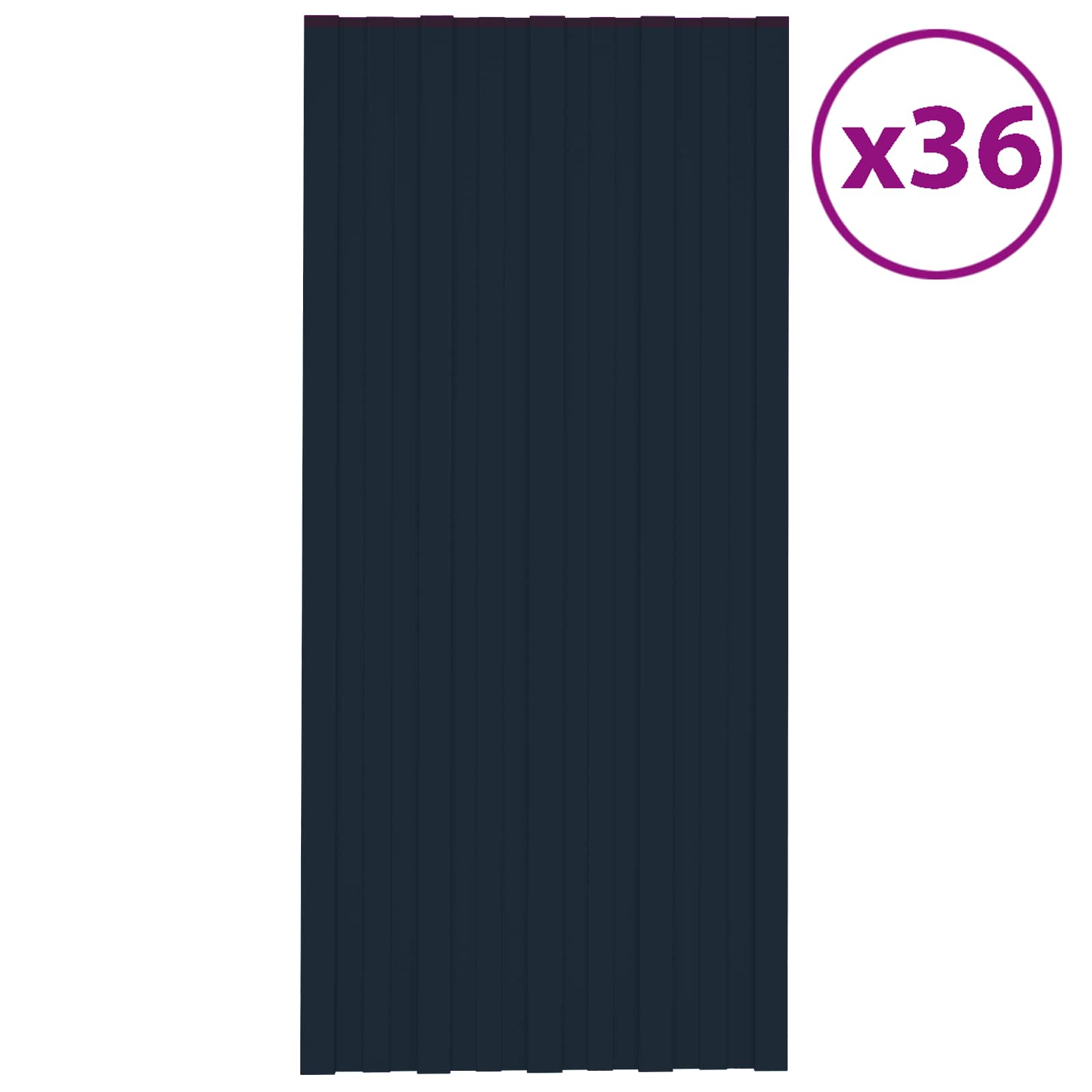 Krovni panel 36 pcs Antracit 100 x 45 cm Pocinčani čelik
