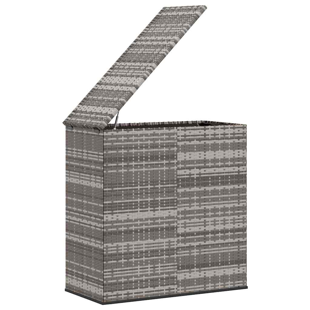 Kutija za vrtne jastuke od PE ratana 100 x 49 x 103,5 cm siva