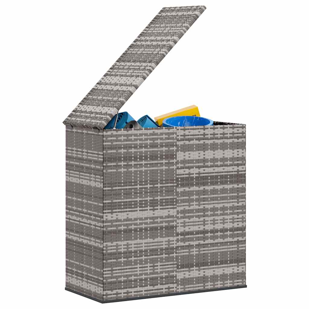 Kutija za vrtne jastuke od PE ratana 100 x 49 x 103,5 cm siva