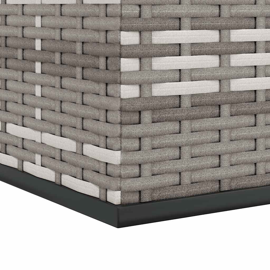 Kutija za vrtne jastuke od PE ratana 100 x 49 x 103,5 cm siva