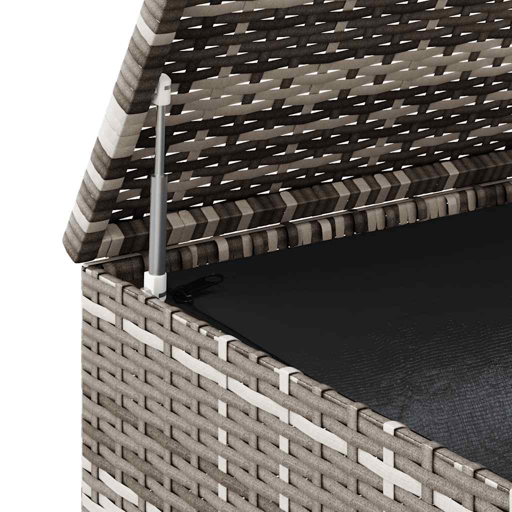 Kutija za vrtne jastuke od PE ratana 100 x 49 x 103,5 cm siva