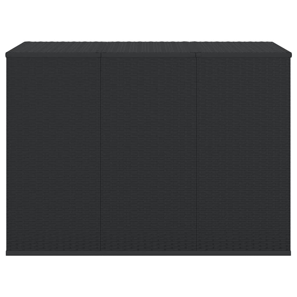 Kutija za vrtne jastuke od PE ratana 145 x 100 x 103 cm crna