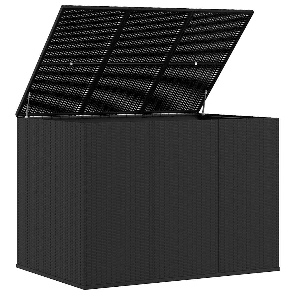 Kutija za vrtne jastuke od PE ratana 145 x 100 x 103 cm crna