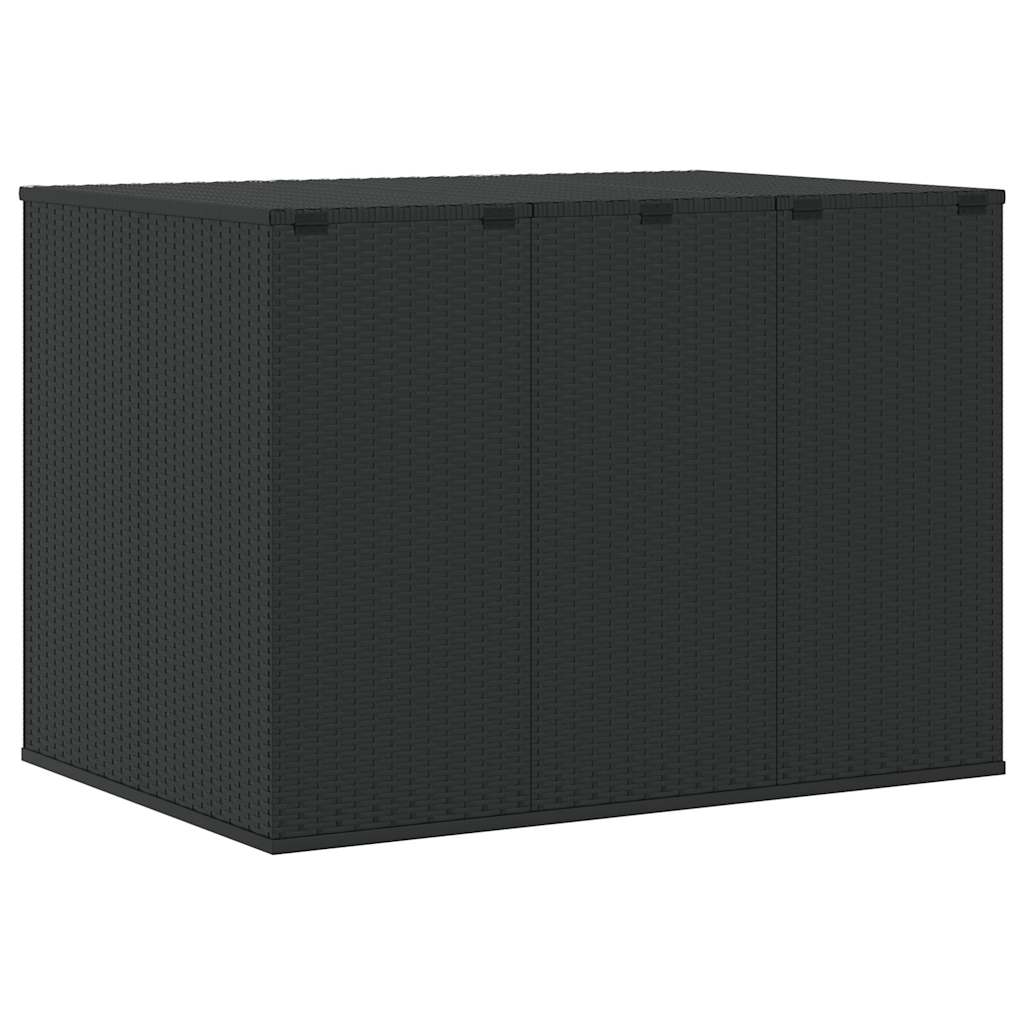 Kutija za vrtne jastuke od PE ratana 145 x 100 x 103 cm crna