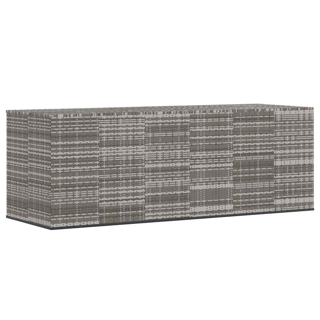 Kutija za vrtne jastuke od PE ratana 291 x 100,5 x 104 cm siva