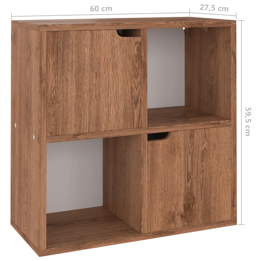 Police za knjige smeđa boja hrasta 60 x 27,5 x 59,5 cm drvene