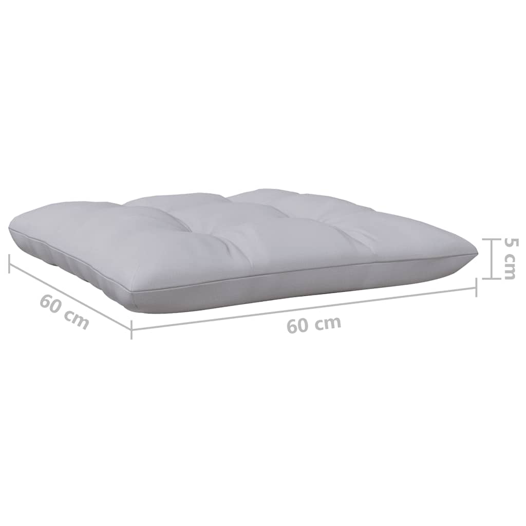 Srednja vrtna sofa sa sivim jastucima od masivne borovine