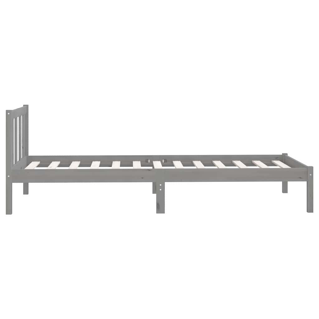 Okvir za krevet od masivne borovine sivi 90 x 200 cm