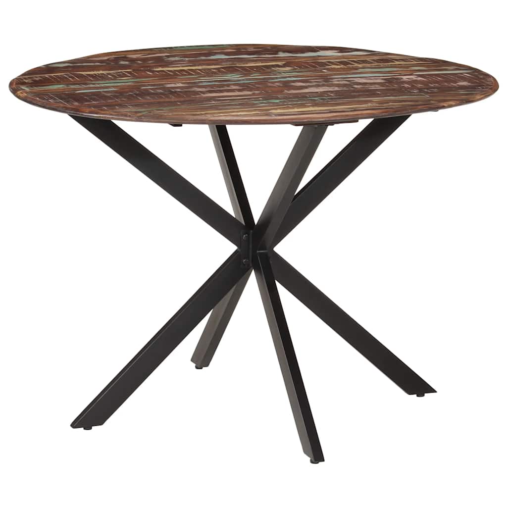 Blagovaonski stol Ø 110x78 cm masivno obnovljeno drvo i čelik