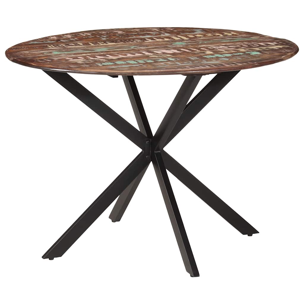 Blagovaonski stol Ø 110x78 cm masivno obnovljeno drvo i čelik