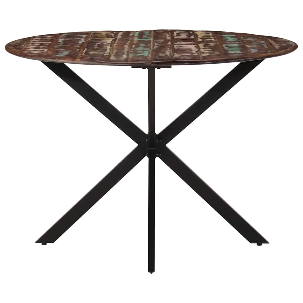Blagovaonski stol Ø 110x78 cm masivno obnovljeno drvo i čelik