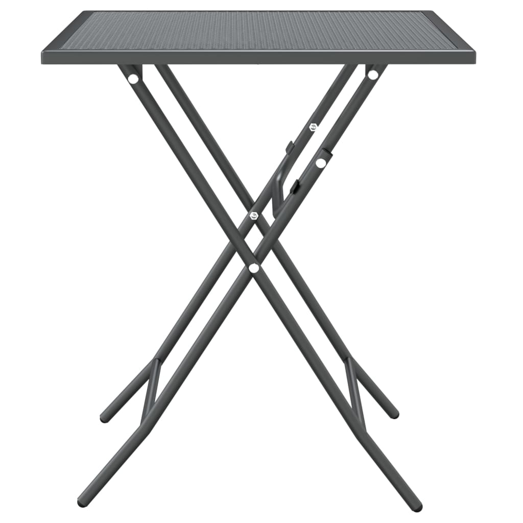 Vrtni stol od ekspandirane metalne mreže 60x60x72 cm antracit