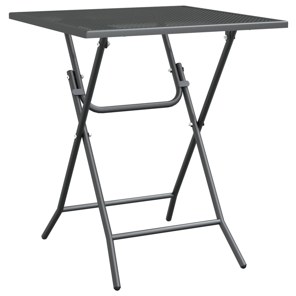 Vrtni stol od ekspandirane metalne mreže 60x60x72 cm antracit