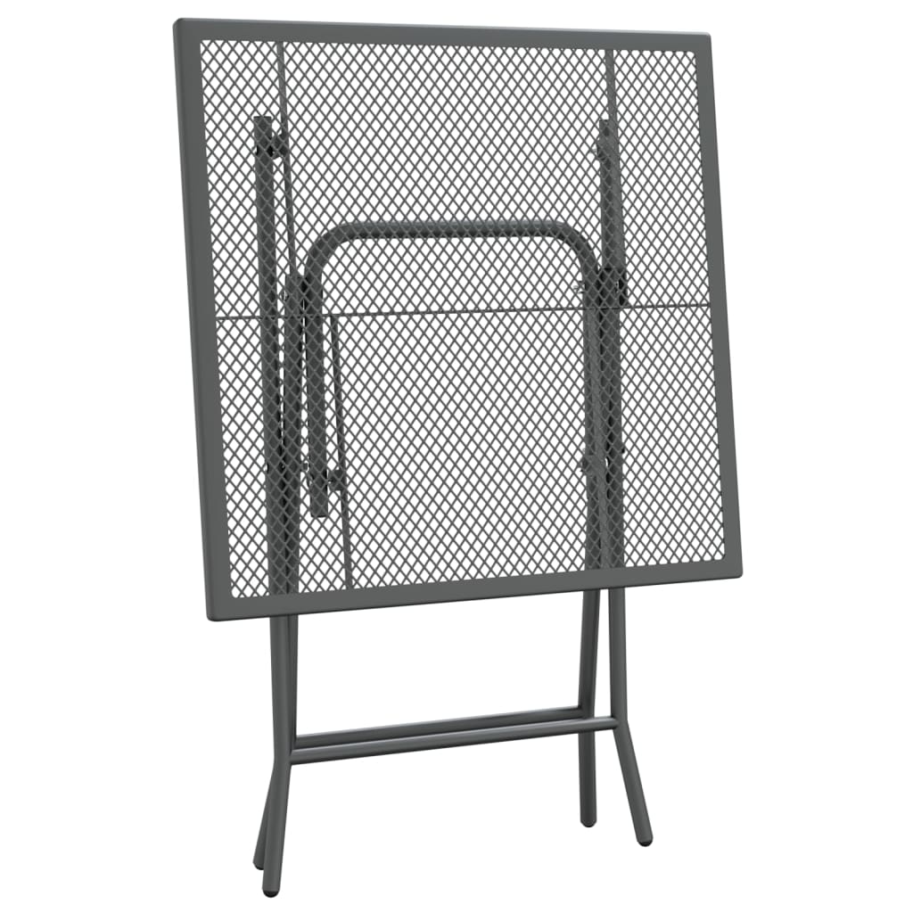Vrtni stol od ekspandirane metalne mreže 60x60x72 cm antracit
