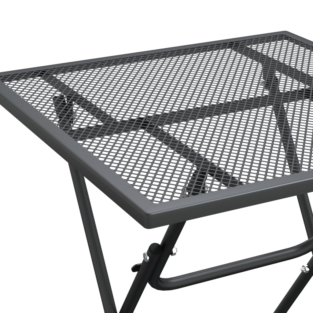 Vrtni stol od ekspandirane metalne mreže 60x60x72 cm antracit