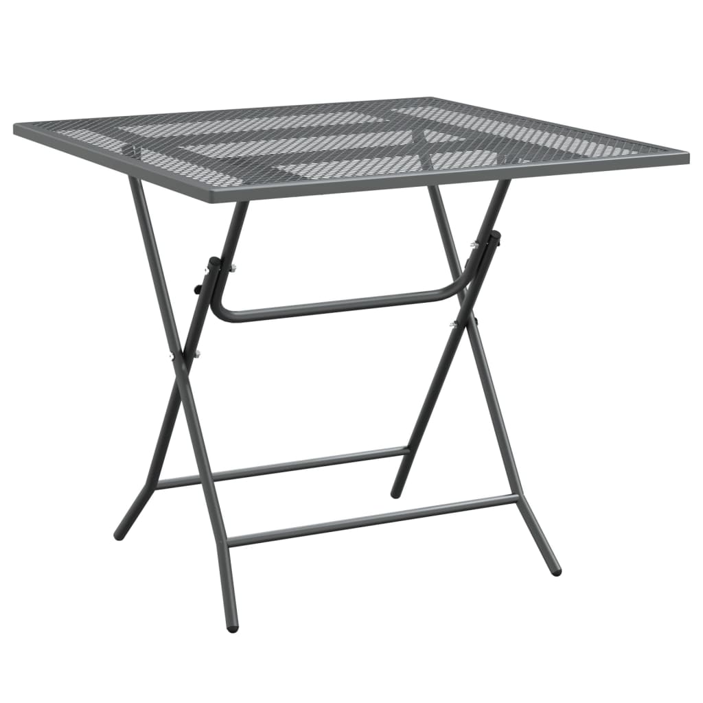 Vrtni stol od ekspandirane metalne mreže 80x80x72 cm antracit