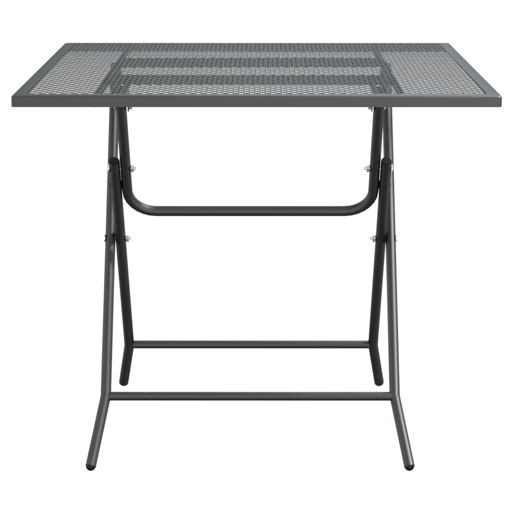 Vrtni stol od ekspandirane metalne mreže 80x80x72 cm antracit