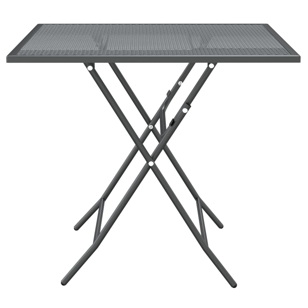 Vrtni stol od ekspandirane metalne mreže 80x80x72 cm antracit