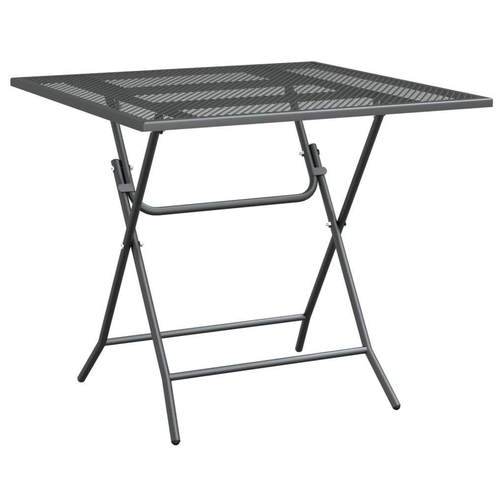 Vrtni stol od ekspandirane metalne mreže 80x80x72 cm antracit