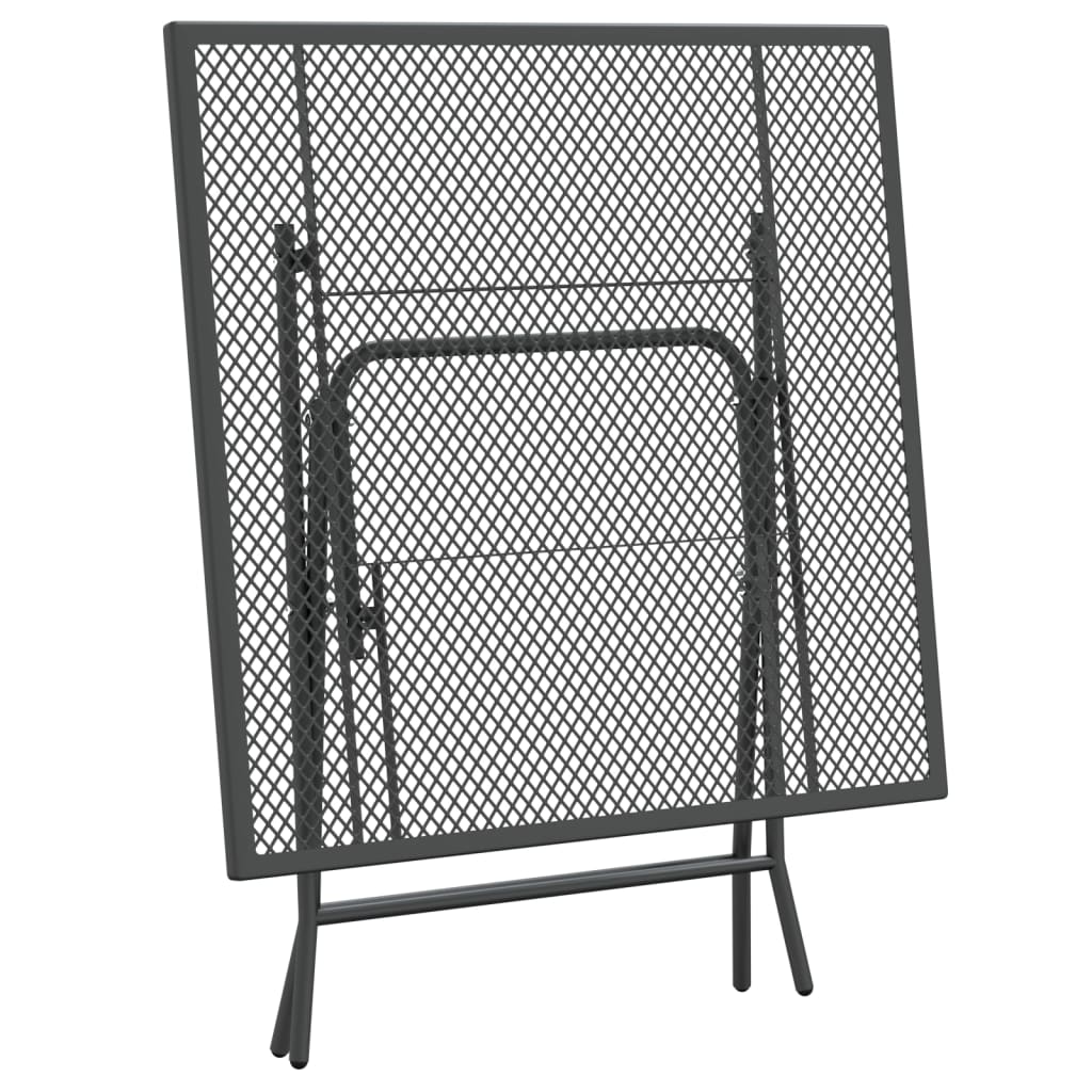 Vrtni stol od ekspandirane metalne mreže 80x80x72 cm antracit