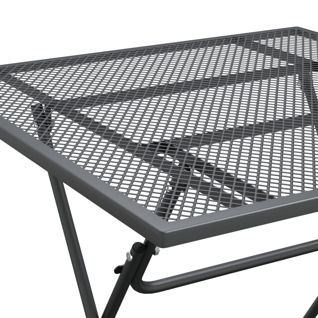 Vrtni stol od ekspandirane metalne mreže 80x80x72 cm antracit