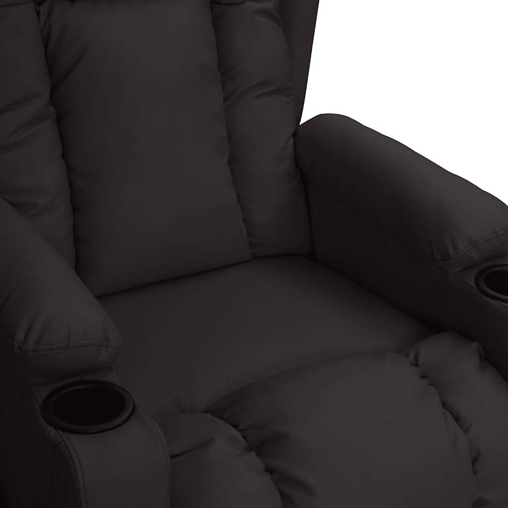Masažna fotelja od umjetne kože crna