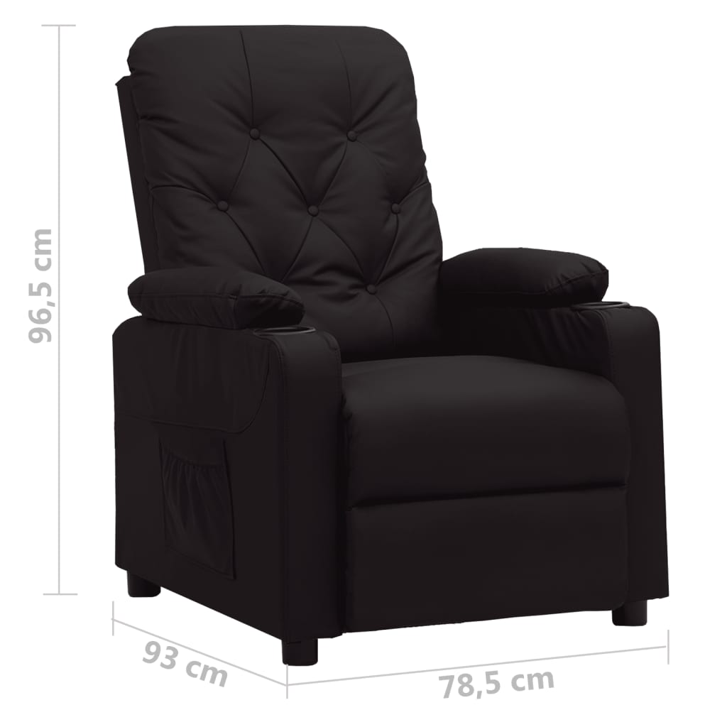 Naslonjač od umjetne kože crni