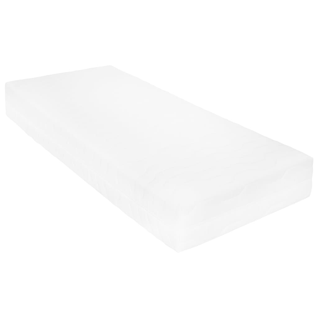 Dnevni ležaj s madracem 90 x 200 cm sivi od masivne borovine
