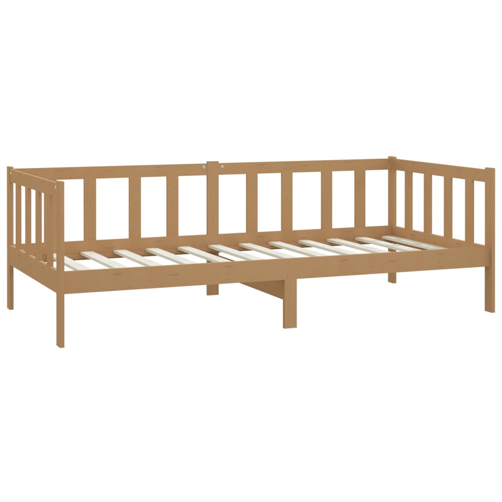 Dnevni ležaj s madracem 90x200 cm boja meda od masivne borovine