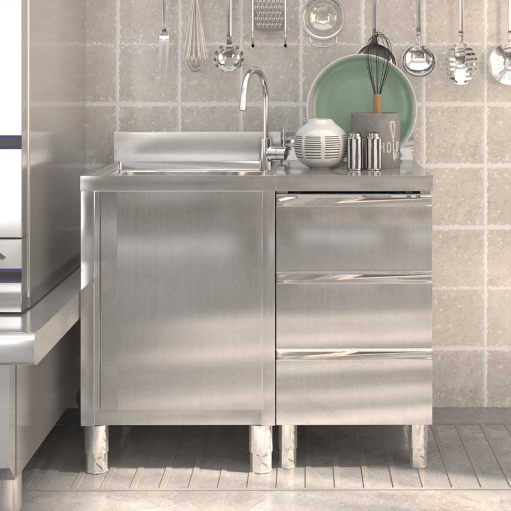 Komercijalni kuhinjski ormarići 2 kom. od nehrđajućeg čelika