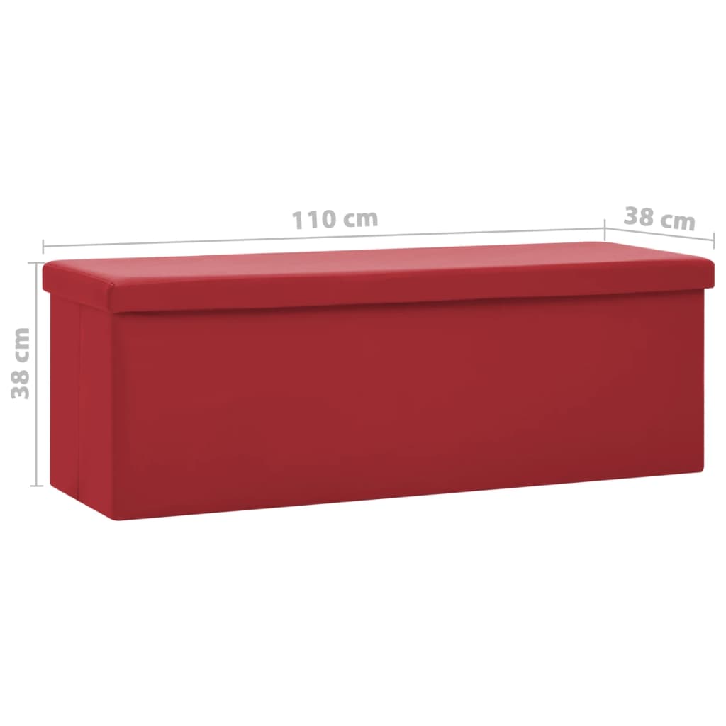 Sklopivi klupa za pohranu crvena boja vina PVC