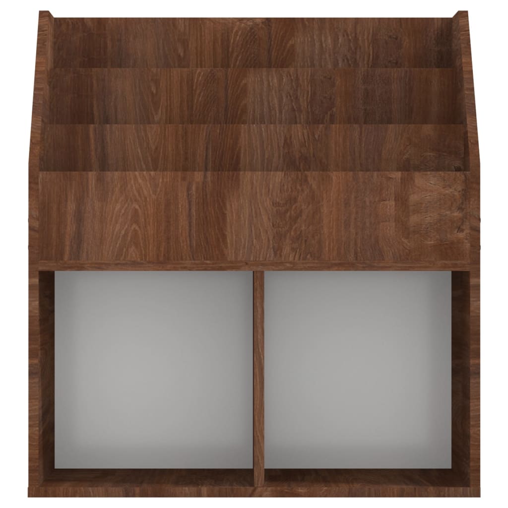 Stalak za dječje časopise sivi i hrast 71 x 30 x 78,5 cm drveni
