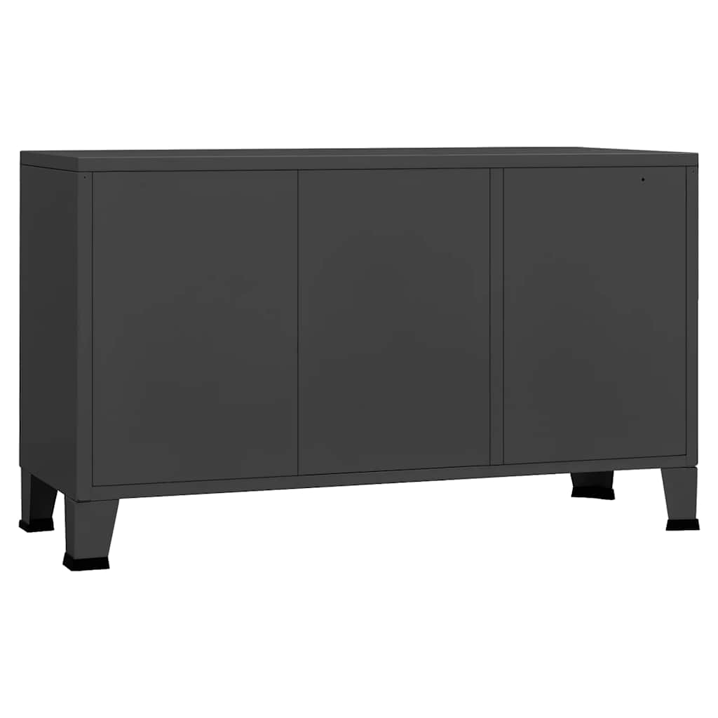 Komoda antracit 105 x 35 x 62 cm od metala i stakla
