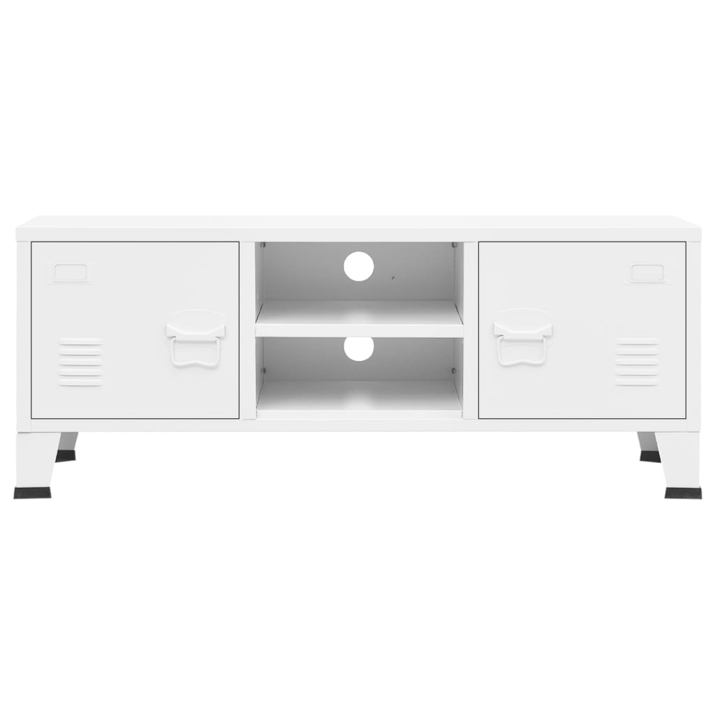 Industrijski TV ormarić bijeli 105 x 35 x 42 cm metalni