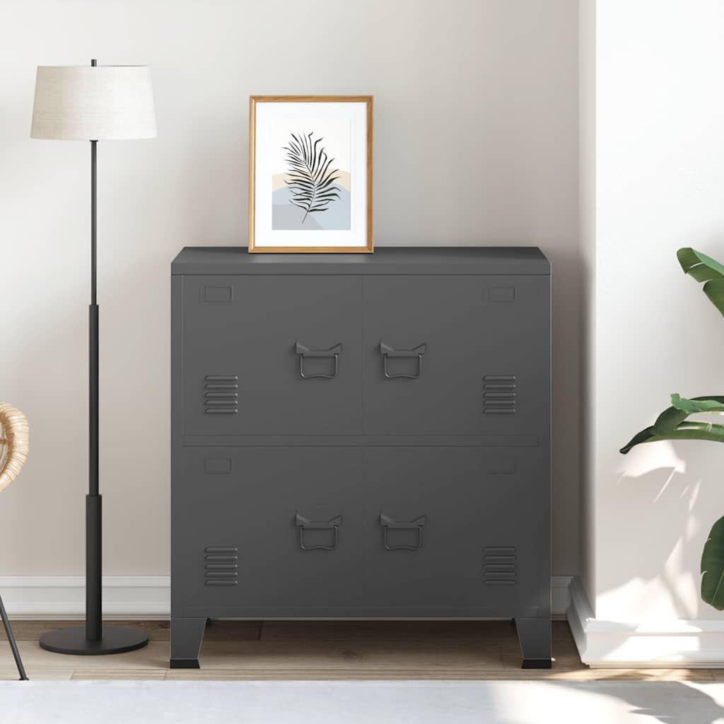 Industrijski sanduk za pohranu antracit 75 x 40 x 80 cm čelični