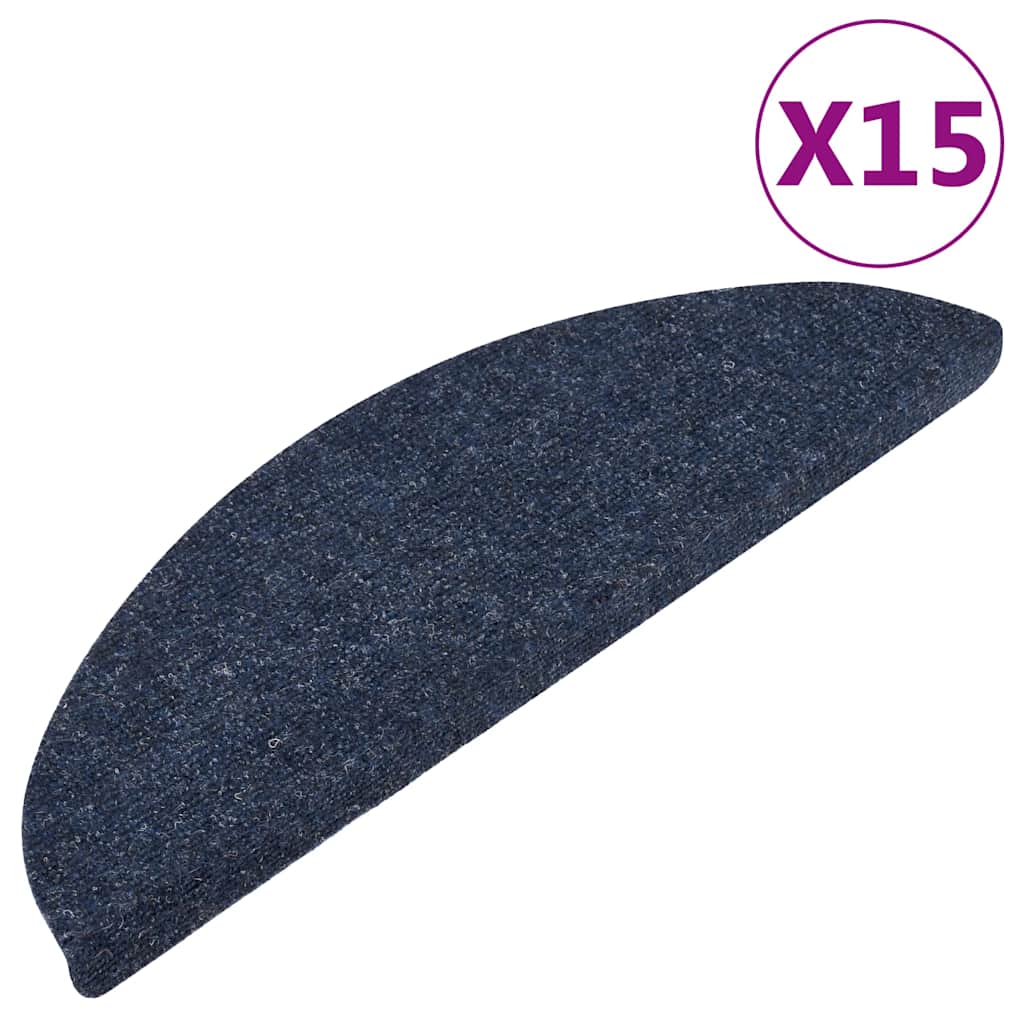 Samoljepljivi otirači za stepenice 15 kom 56x17x3 cm plavi