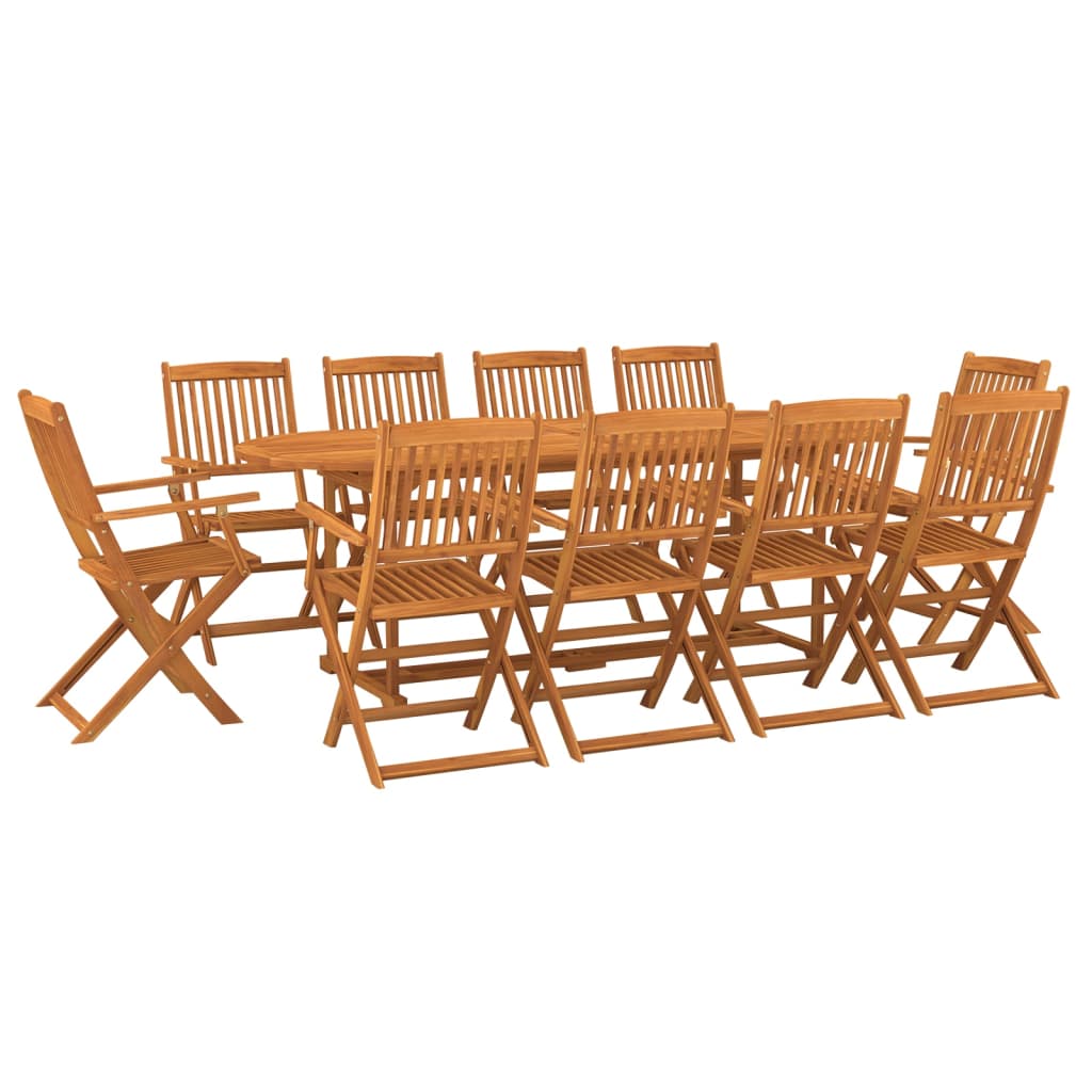 11-dijelni vrtni blagovaonski set 220x90x75 cm bagremovog drva