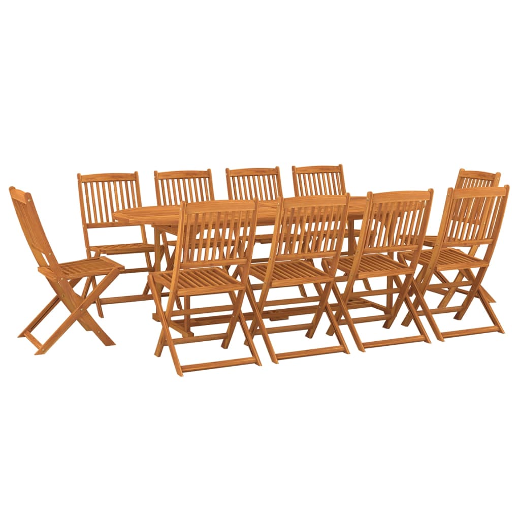 11-dijelni vrtni blagovaonski set 220x90x75 cm bagremovog drva