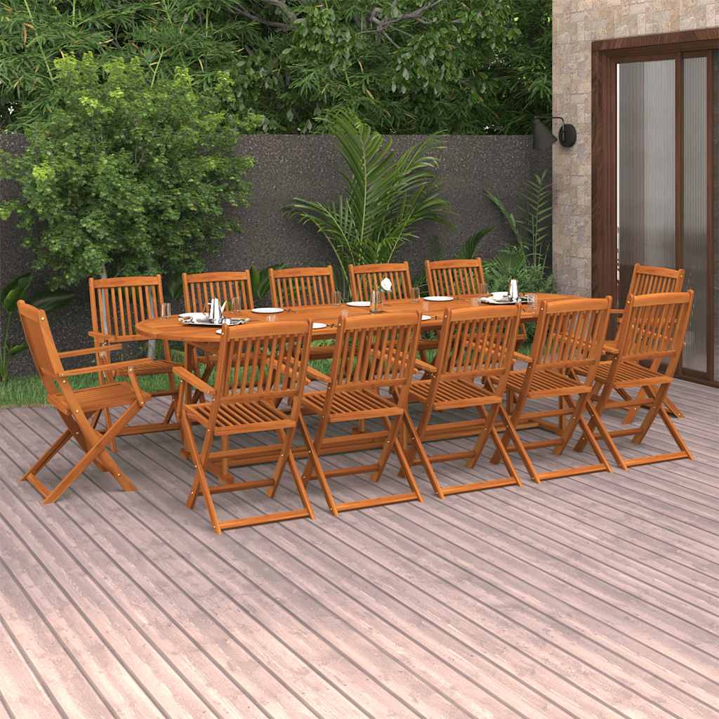 13-dijelni vrtni blagovaonski set 280x90x75 cm bagremovog drva