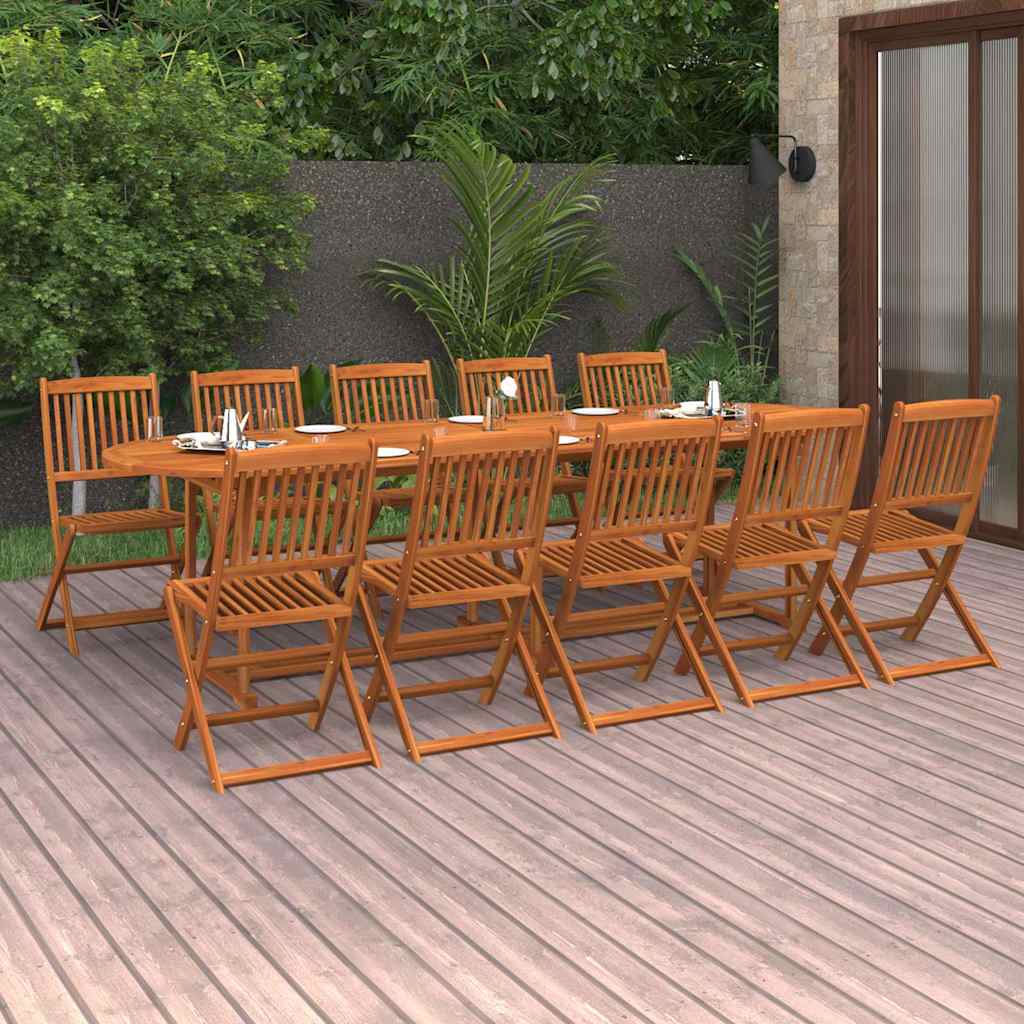 11-dijelni vrtni blagovaonski set 280x90x75 cm bagremovog drva
