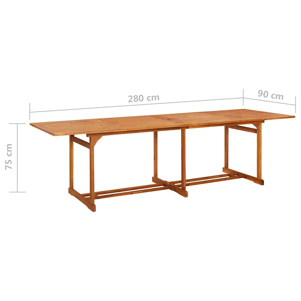 11-dijelni vrtni blagovaonski set 280x90x75 cm bagremovog drva
